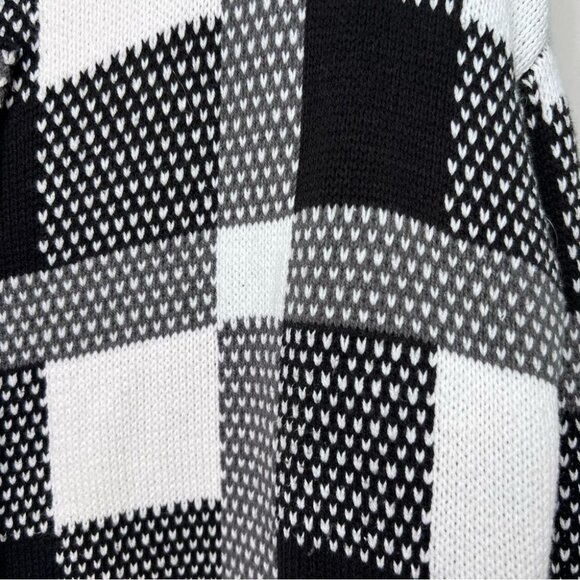 OLD Navy Black & White  Medium Weight Open Front Sweater Size L - Picture 4 of 7